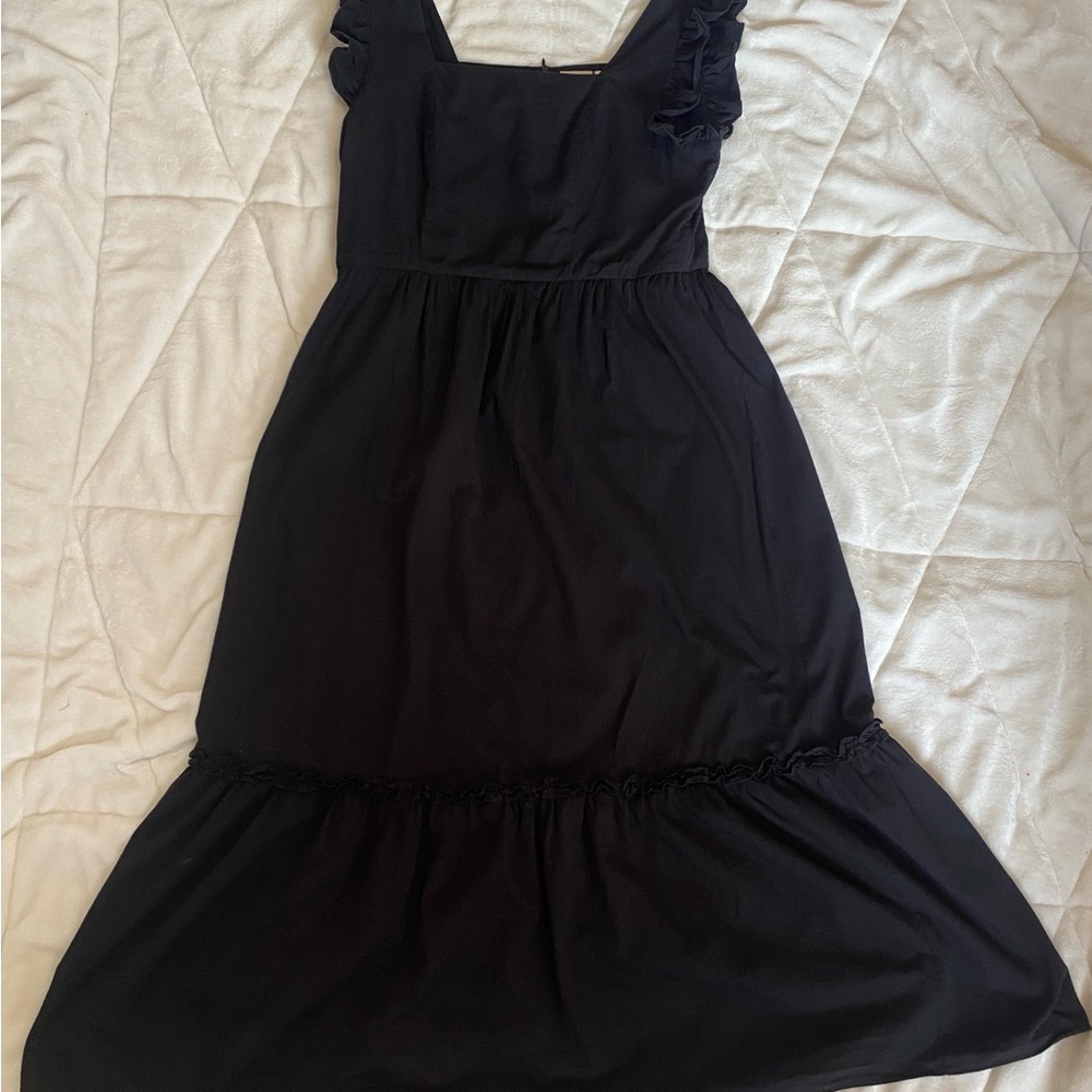 GLG black square neck maxi dress